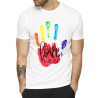 Generique T-shirt blanc avec main Rainbow